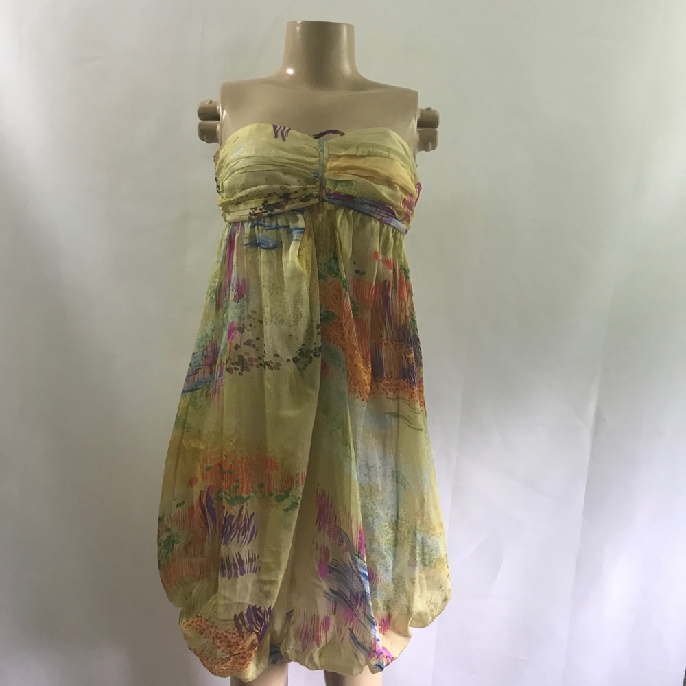 NWT🍹🍹ZARA Beautiful chiffon strapless midi dress - Picture 13 of 14